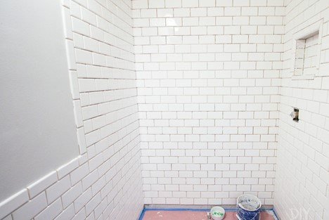 The tiles of our new guest bathroom.
