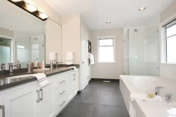 Bathroom renovation of a home interior remodelling project.