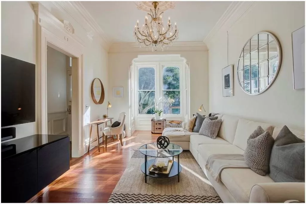 Less stuff in your living room will bring you happiness.